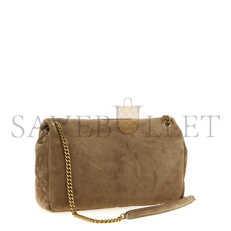 YSL CALYPSO LARGE CHAIN SHOULDER BAG IN SUEDE IN BROWN  (38*21*10cm)